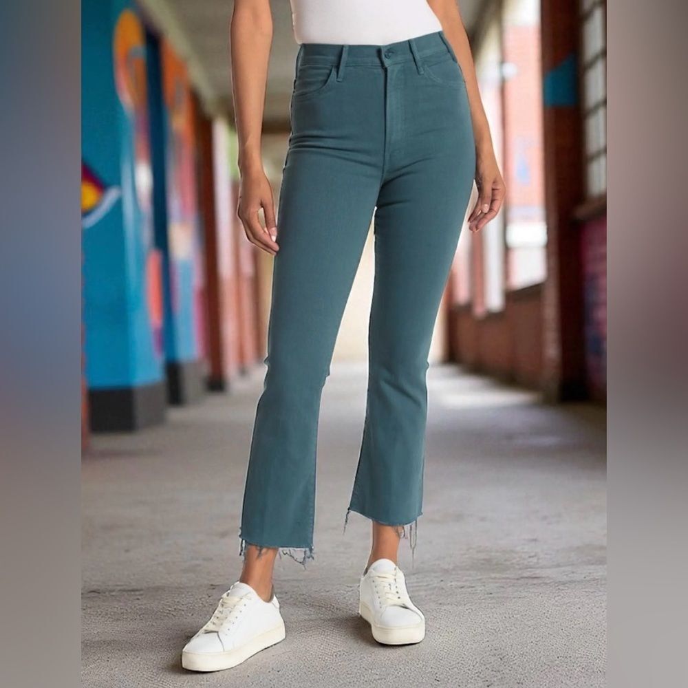 MOTHER The Hustler Ankle Fray “Play Date” Size 25 In Dragonfly EUC